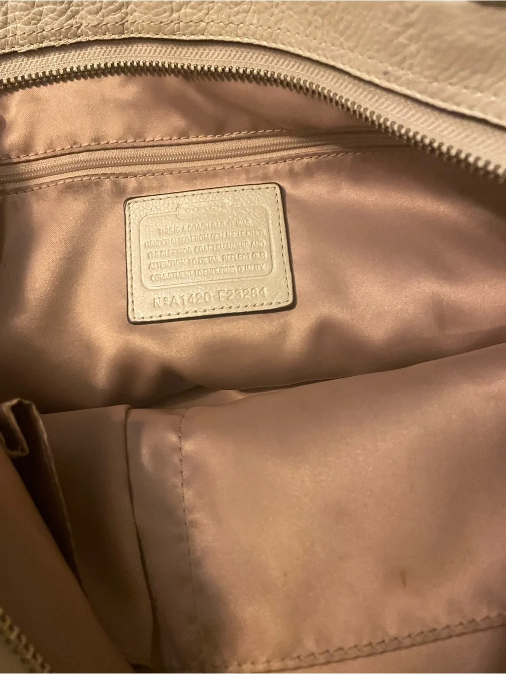 Large Coach Leather Shoulder Tote in Cream with Yellow Tag. Bundle and save!!!